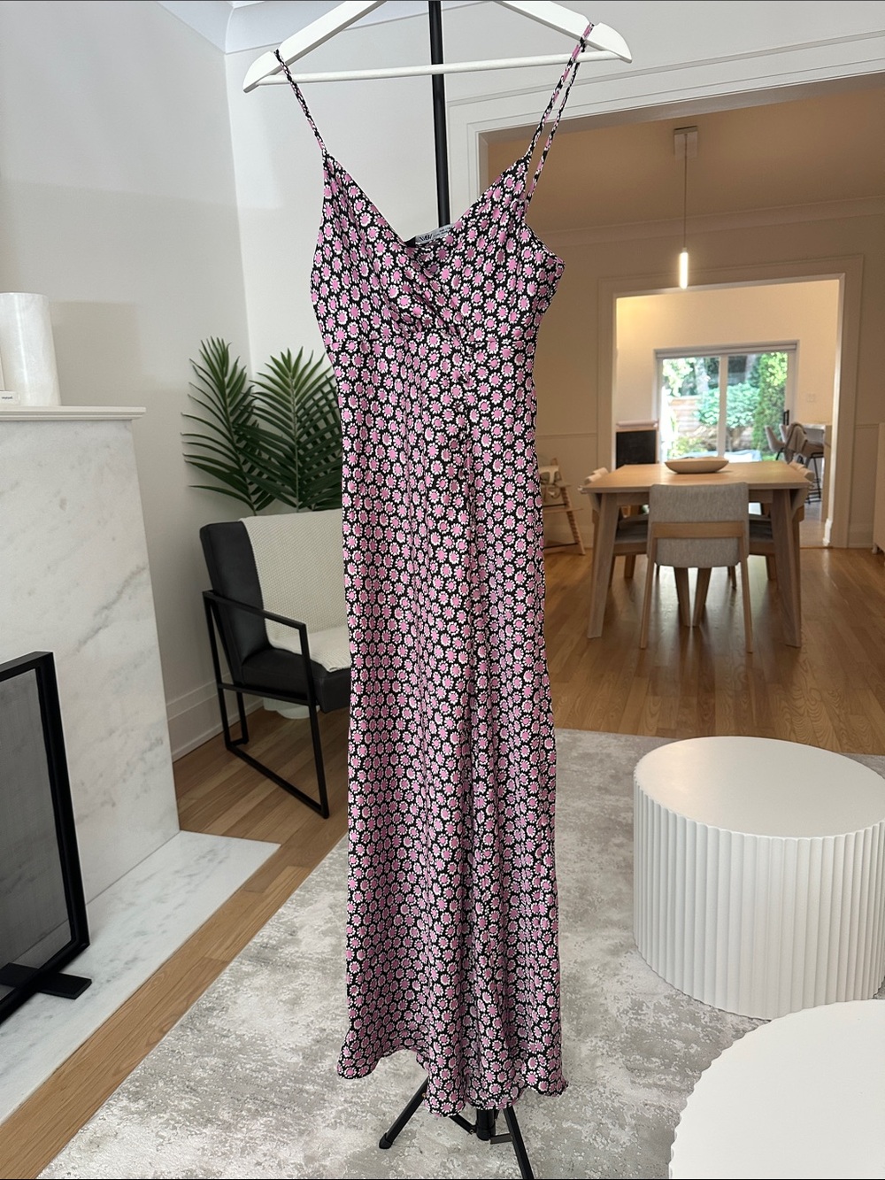 Zara Pink Floral Maxi Slip Dress